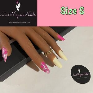 Marble Pinky Press On Nails-Size S